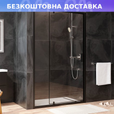 Двері душові 120х195, скло прозоре, профіль чорний матовий AM.PM Gem W90UG-120-1P-195BT