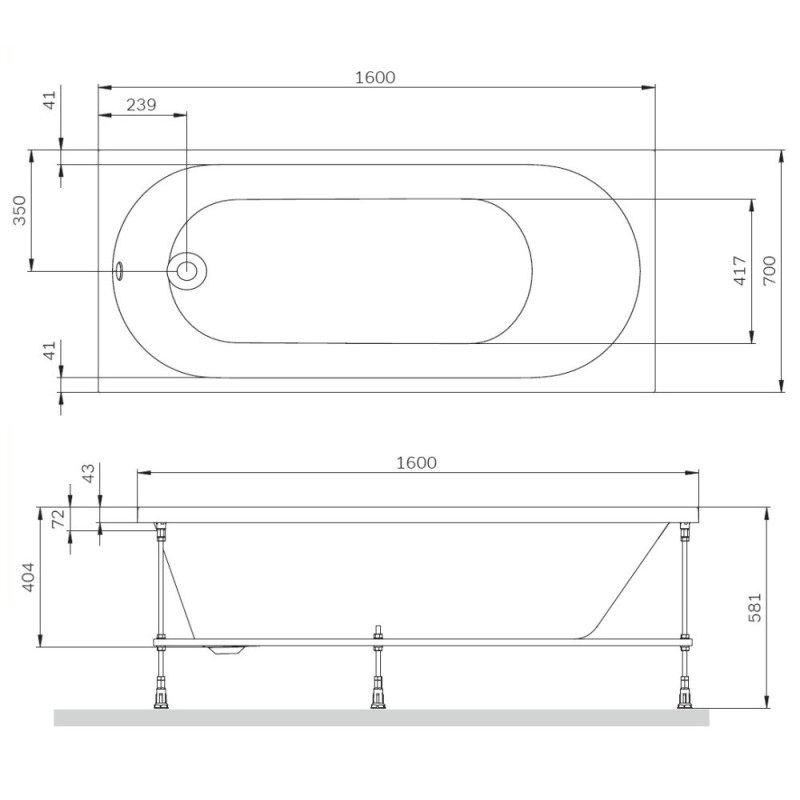 Ванна акрилова AM.PM X-Joy W94A-160-070W-A1