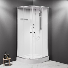 Кабіна душова 90x90, 1/4 кола, профіль мат.хром, скло прозоре W94C-401-090MT AM.PM X-Joy