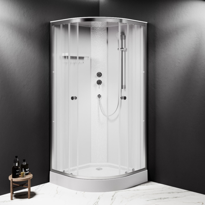 Кабіна душова 90x90, 1/4 кола, профіль мат.хром, скло прозоре W94C-401-090MT AM.PM X-Joy
