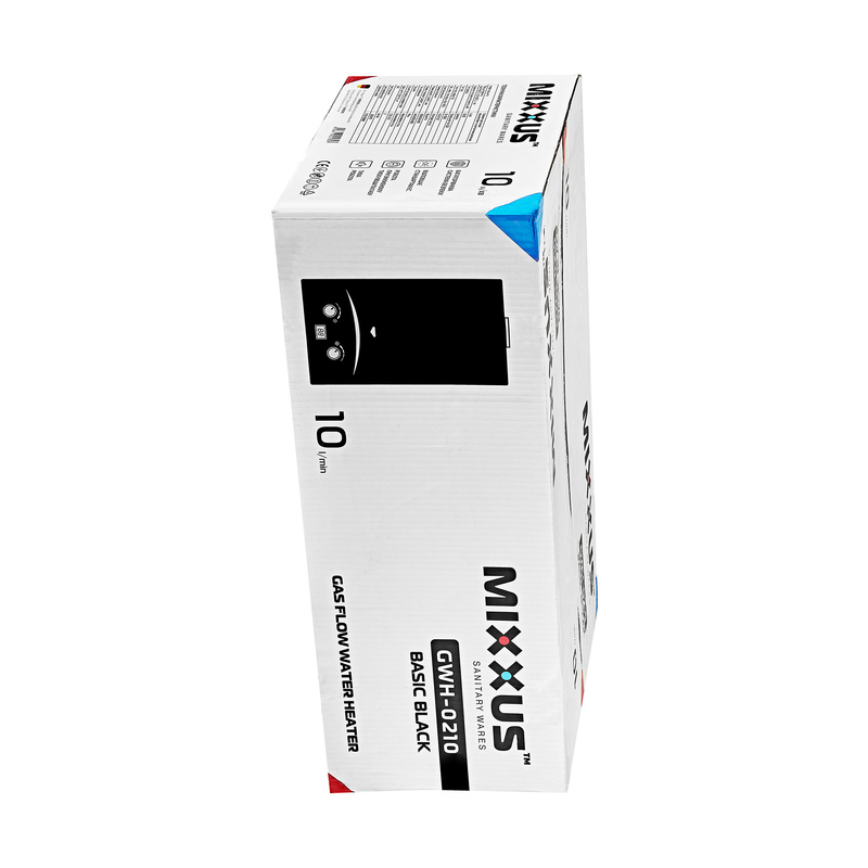 Газова колонка MIXXUS GWH-0210 BASIC BLACK димохідна 10 л/хв (колір чорний) (WH0023)