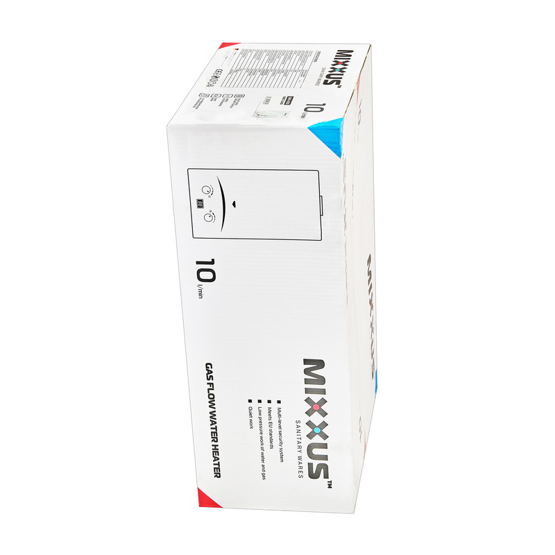 Газова колонка MIXXUS GWH-0510 BASIC GLASS димохідна 10 л/хв (панель зі скла з малюнком) (WH0026)