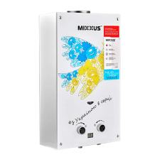 Газова колонка MIXXUS GWH-0610 BASIC GLASS димохідна 10 л/хв (панель зі скла з малюнком) (WH0027)