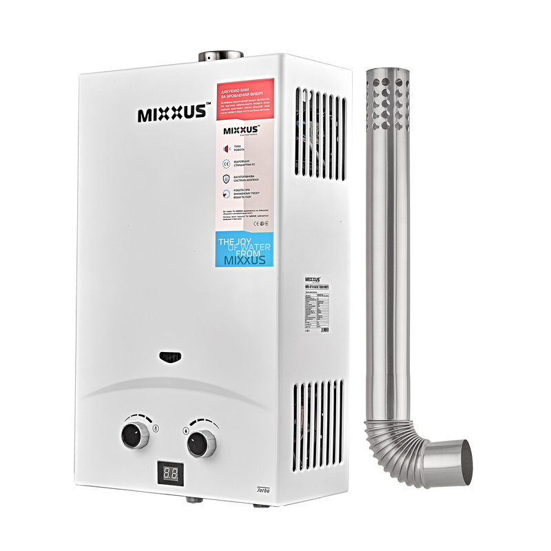 Газова колонка Mixxus GWH-0710 BASIC TURBO WHITE турбована 10 л/хв (WH0028)