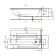 KOLO OPAL Plus ванна 170х70 см, прямоугольная, без ножек, Украина (XWP137000N)