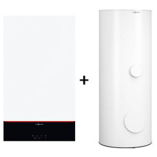 Viessmann Пакетна пропозиція котел Vitodens 100 B1HF 25 кВт з бойлером 300 л, датчиком та димоходом (Z023198)