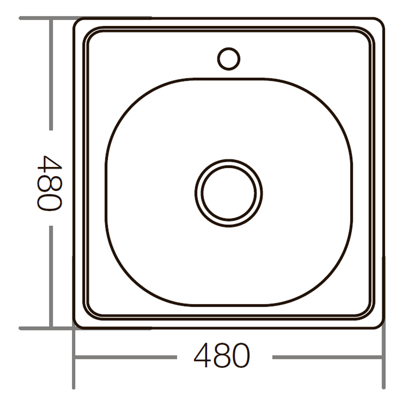 Мойка кухонная Zerix Z4848-06-160E (Satin) (ZM0557)