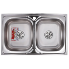 Мойка кухонная Zerix Z8050D-08-180E DOUBLE (Satin) (ZM0569)