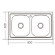 Мойка кухонная Zerix Z8050D-08-180E DOUBLE (Satin) (ZM0569)