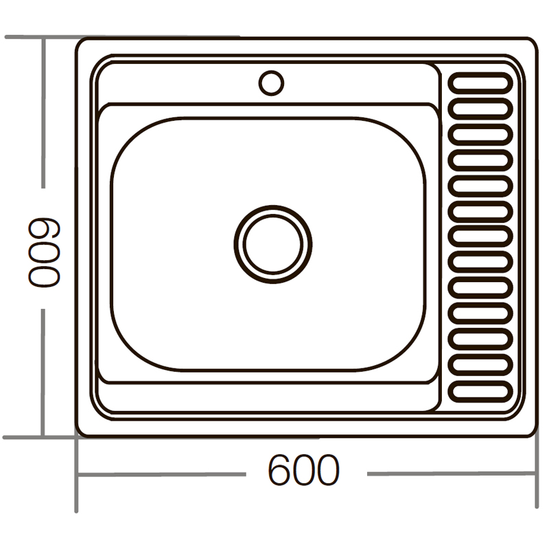 Мойка кухонная Zerix Z6060R-06-160E (Satin) (ZM0577)