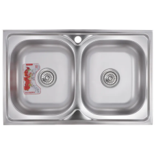 Мойка кухонная Zerix Z8050D-08-180MD Double (micro decor) (ZM0613)