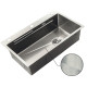 Мойка Zerix ZH7545-SET-05 DECOR NANO-SILVER (3.0/0.8) с нерж. стали, комплект (нержавейка) (ZM5584)
