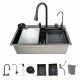 Мойка многофункциональная Zerix ZH7546-SET-06 Micro Decor Graphite со встроенным смесителем из нерж.стали (ZM5587)