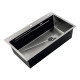 Мойка Zerix ZH6845-SET-05 Decor Nano-Black (3.0/0.8) с нерж. стали комплект (графит) (ZM5588)