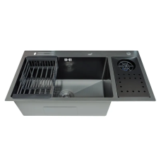 Мойка Zerix ZH8245-SET-08 Micro Decor Graphite из нержавеющей стали (цвет графит) (ZM5594)
