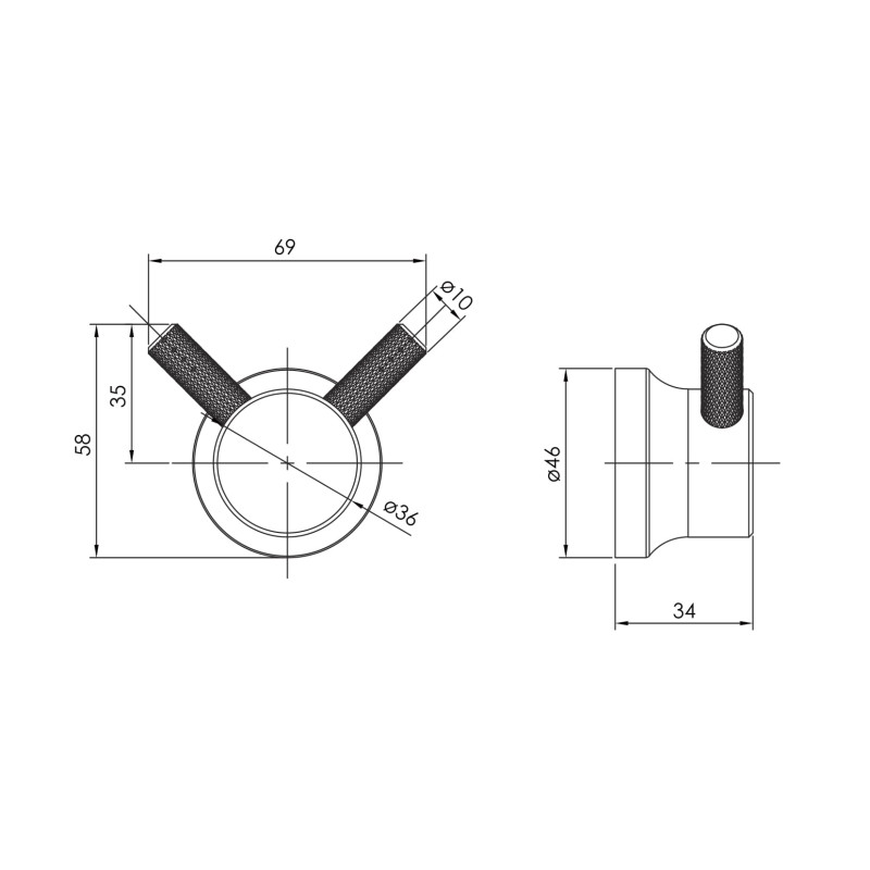 IMPRESE BRENTA гачок, брашований нікель, (ZMK081906210)