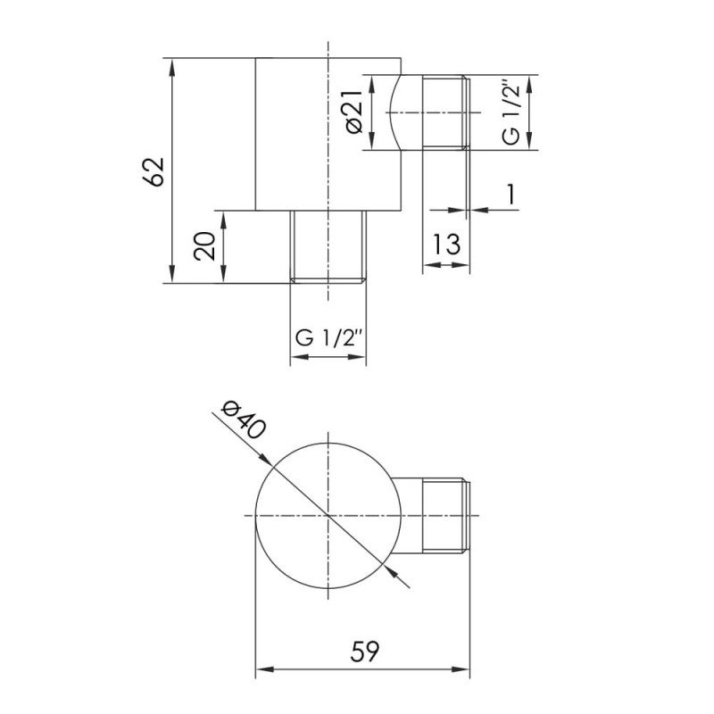 IMPRESE BRENTA під`єднання шлангове (форма R), графітовий хром, (ZMK091908700)