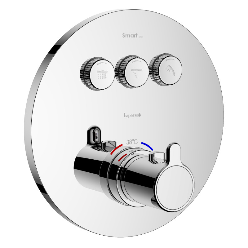 IMPRESE Змішувач для ванни Smart Click, термостат, прихований монтаж, латунь, хром (ZMK101901233)