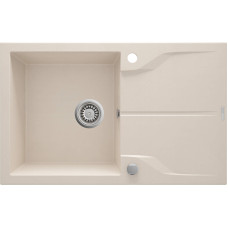 Deante Мийка кухонна Andante, граніт, прямокутник, з крилом, 780х490х194мм, чаша - 1, накладна, бежевий (ZQN_5113)