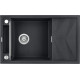 Deante Мийка кухонна Magnetic, граніт, прямокутник, з крилом, 820х500х219мм, чаша - 1, накладна, металічний графіт (ZRM_G113)