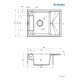 Deante Мийка кухонна Magnetic, граніт, прямокут., з крилом, 640х500х219мм, чаша - 1, врізна, чорний матовий (ZRM_N11A)