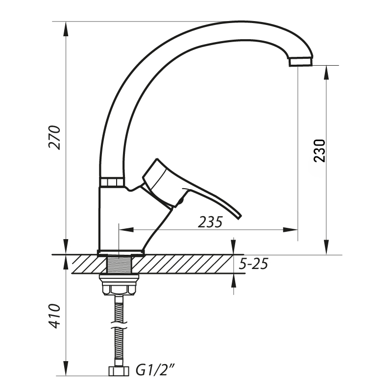 Смеситель для кухни Zerix DYU 135 (ZX0023)