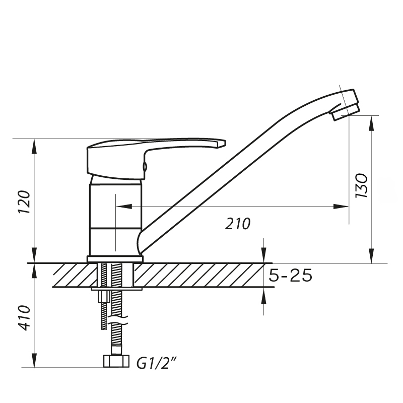 Смеситель для кухни Zerix PED-A 279 (ZX0062)