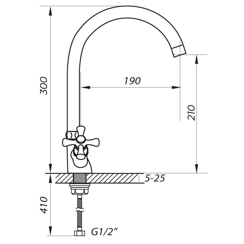 Смеситель для кухни Zerix TLA 827 (ZX0075)