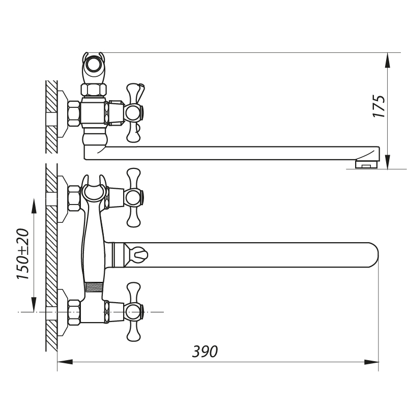 Смеситель для ванны Zerix DFR-B 827 (ZX0186)