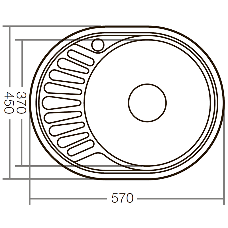 Мойка кухонная Zerix Z5745-06-180E (Satin) (ZX1590)