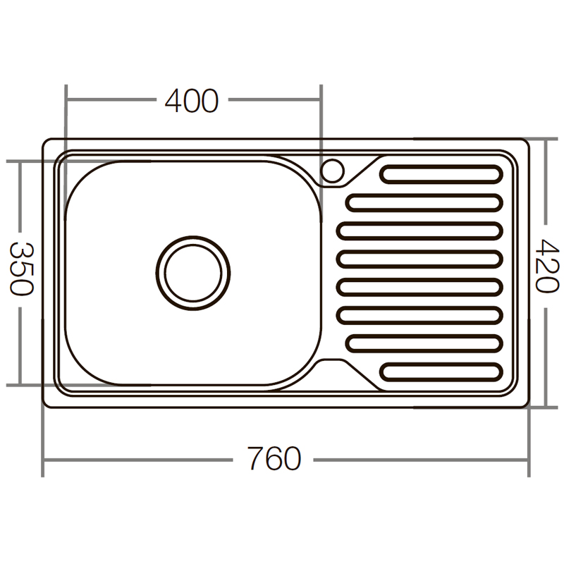 Мойка кухонная Zerix Z7642-08-180E (Satin) (ZX1602)