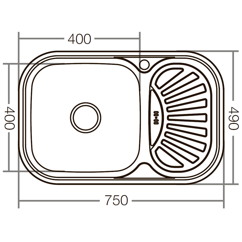 Мойка кухонная Zerix Z7549-08-180D (decor) (ZX1607)