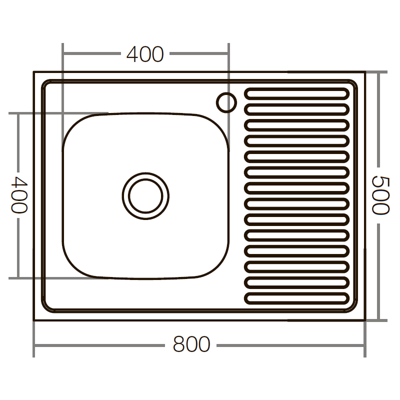 Кухонная мойка накладная Zerix Z8050L-06-160E (Satin) (ZX1612)