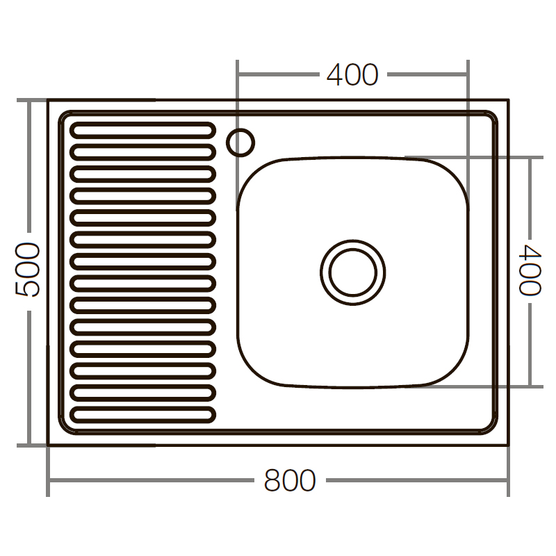 Кухонная мойка накладная Zerix Z8050R-06-160E (Satin) (ZX1613)