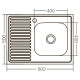 Кухонная мойка накладная ZerixZ8050R-04-160E (Satin) (ZX1615)