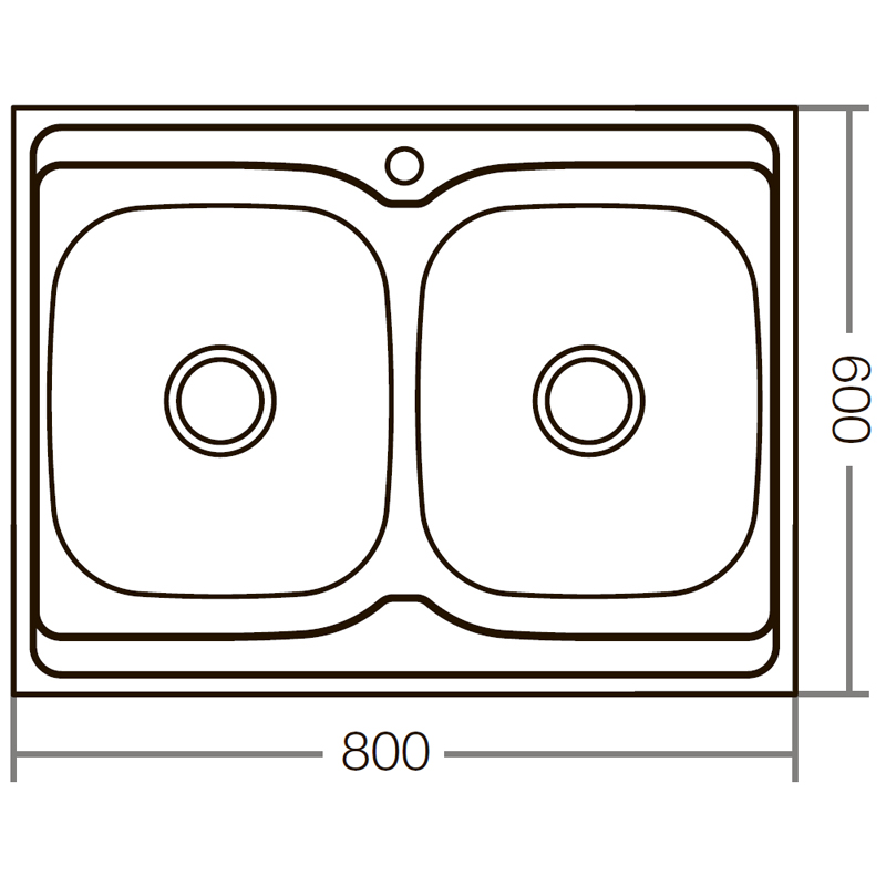 Кухонная мойка накладная Zerix Z8060B-08-180E (Satin) (ZX1620)