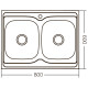 Кухонная мойка накладная Zerix Z8060B-08-180E (Satin) (ZX1620)
