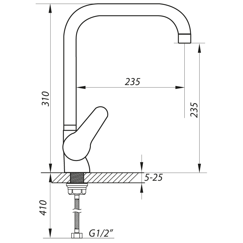 Смеситель для кухни Zerix SOP7 146 (ZX2653)