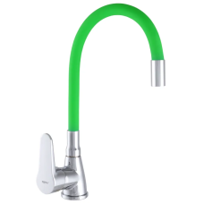 Смеситель для кухни Zerix SOP7 146 с зеленым гибким изливом (ZX2656)