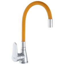 Смеситель для кухни Zerix SOP7 146 с оранжевым гибким изливом (ZX2657)