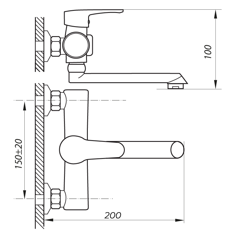 Смеситель для ванны Zerix PUD3 146 (ZX2789)