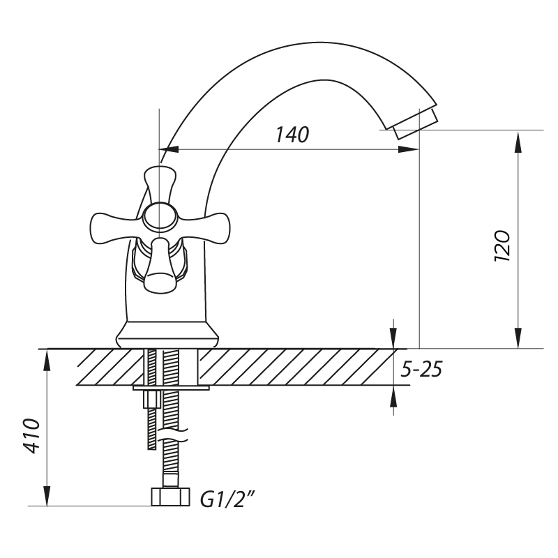 Смеситель для умывальника Zerix JAP 722 (ZX2869)
