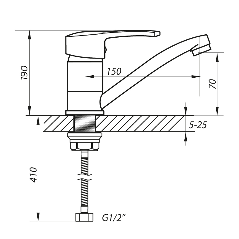 Смеситель для умывальника Zerix PED-B 127 (ZX2941)