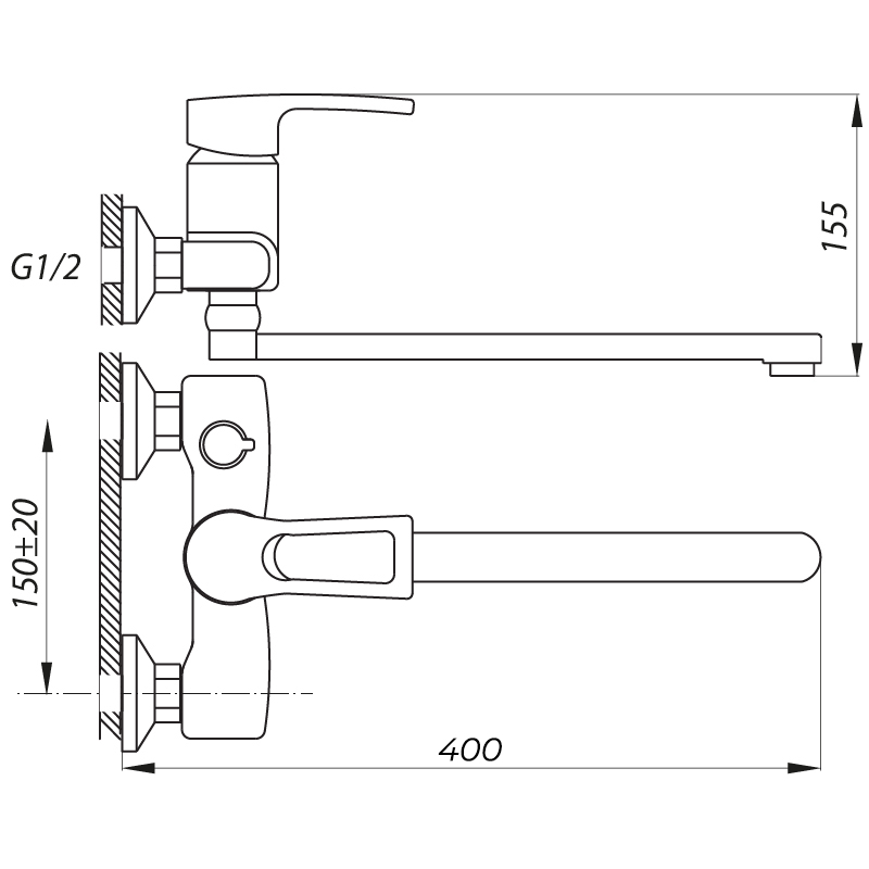 Смеситель для ванны Zerix JLB 181 (ZX2943)