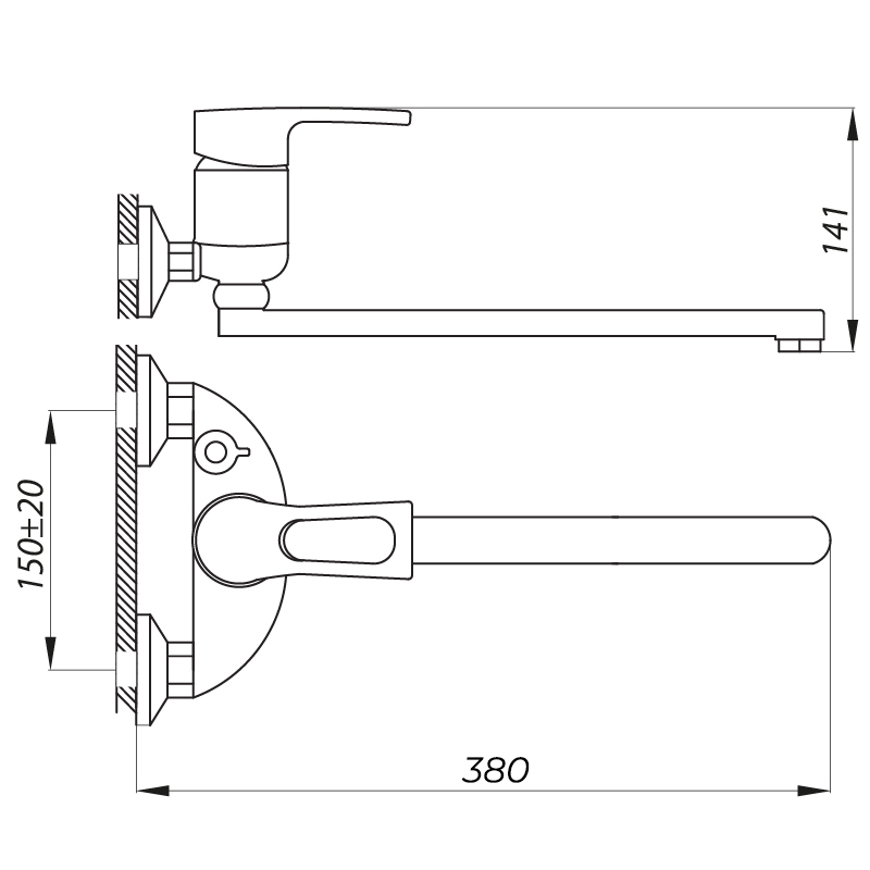Смеситель для ванны Zerix NHB 135 (ZX2969)