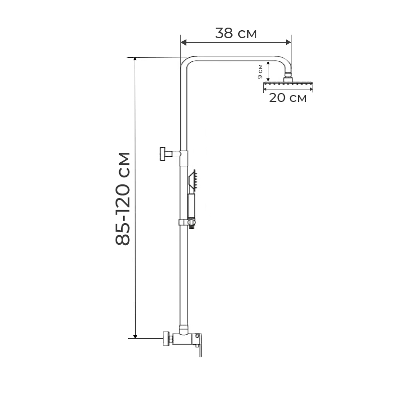 Душевая колонна со смесителем Zerix LR72403-1 SUS304 (ZX2990)