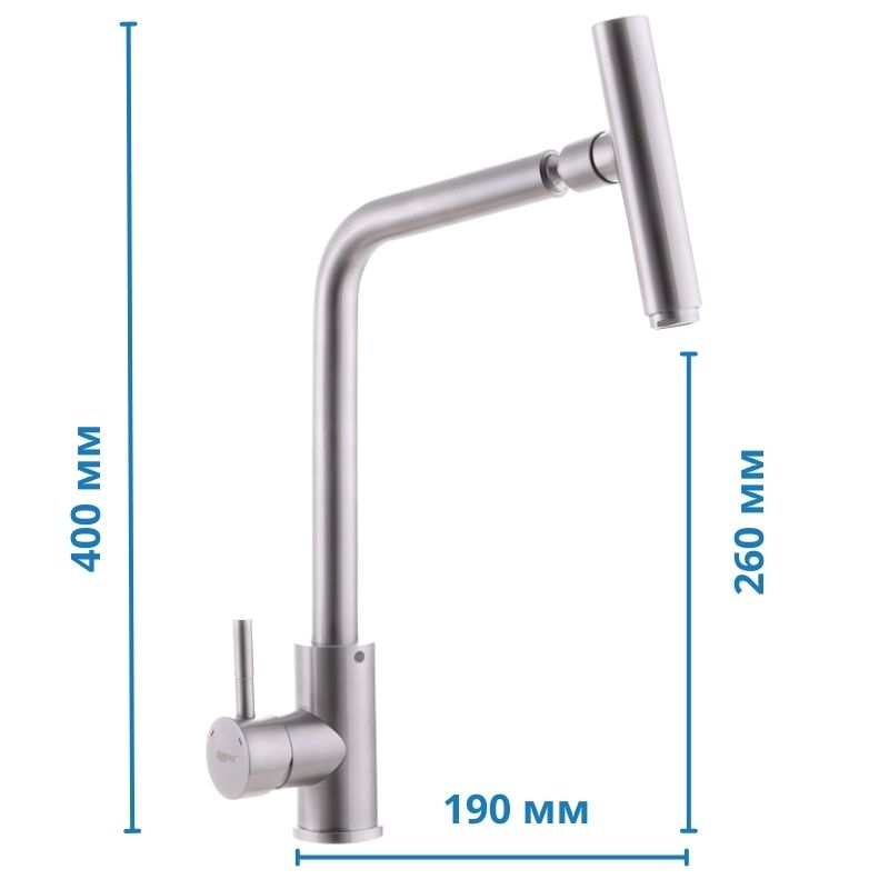 Смеситель для кухни из нерж. стали SUS304 Zerix SUS-017 (ZX3143)