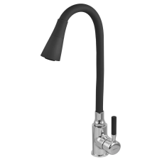 Смеситель для кухни Zerix ATRIUM-011-T REFL.BLACK (Цвет хром+силик.вылив черный) (ZX4720)