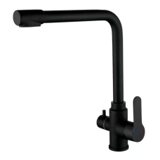 Смеситель для кухни Zerix DAX-021 Black с вых. для питьевой воды (нерж. сталь) (ZX4825)