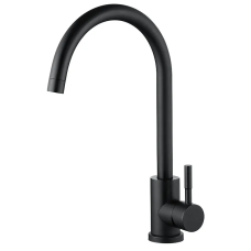 Смеситель для кухни Zerix LUX-011 Black из нерж. стали SUS304 (цв. черный) (ZX4868)
